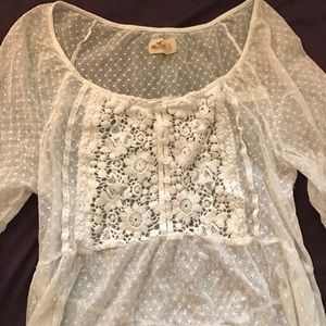 White Lace Hollister Shirt