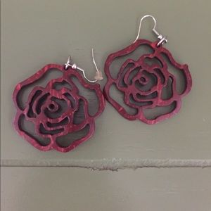 Red Flower Earrings