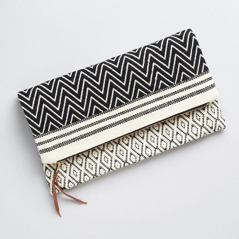 Reversible Brocade Foldover Clutch