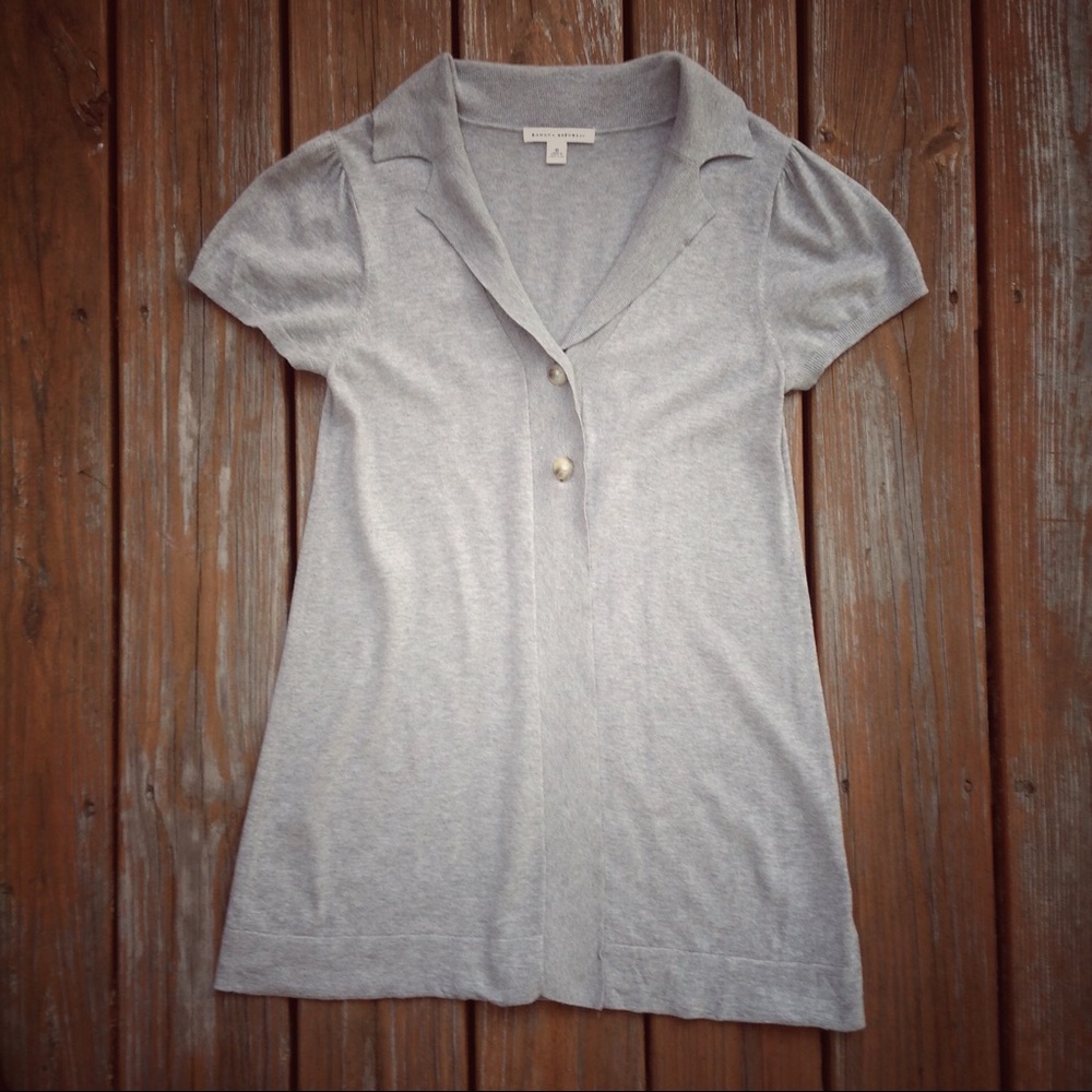 Cotton Silk Blend Short Sleeve Cardigan