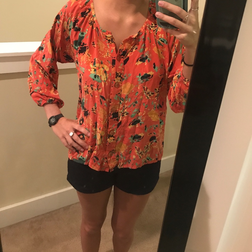 Button down floral blouse