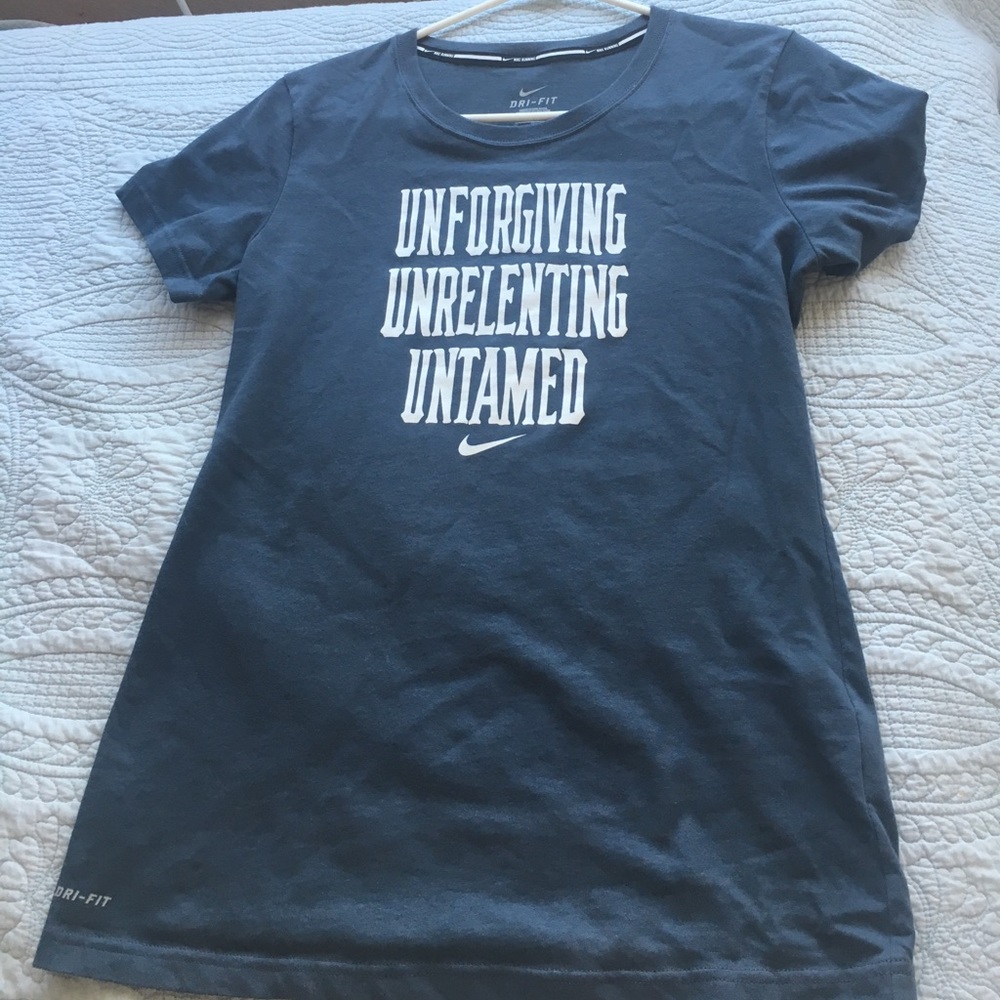 Gray Nike running shirt