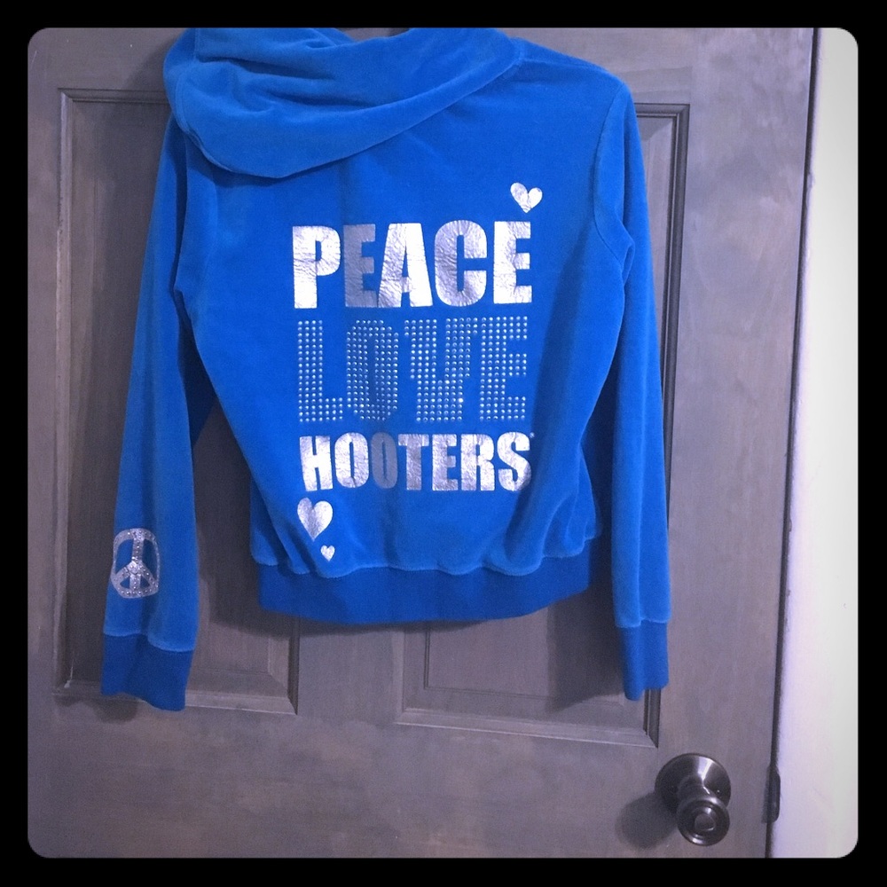 Hooters full zip velvet hoodie