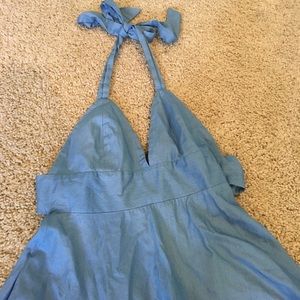 Lulu's Denim Halter Mini Dress