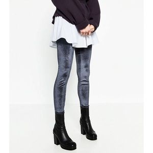 NWT Zara gray velvet leggings