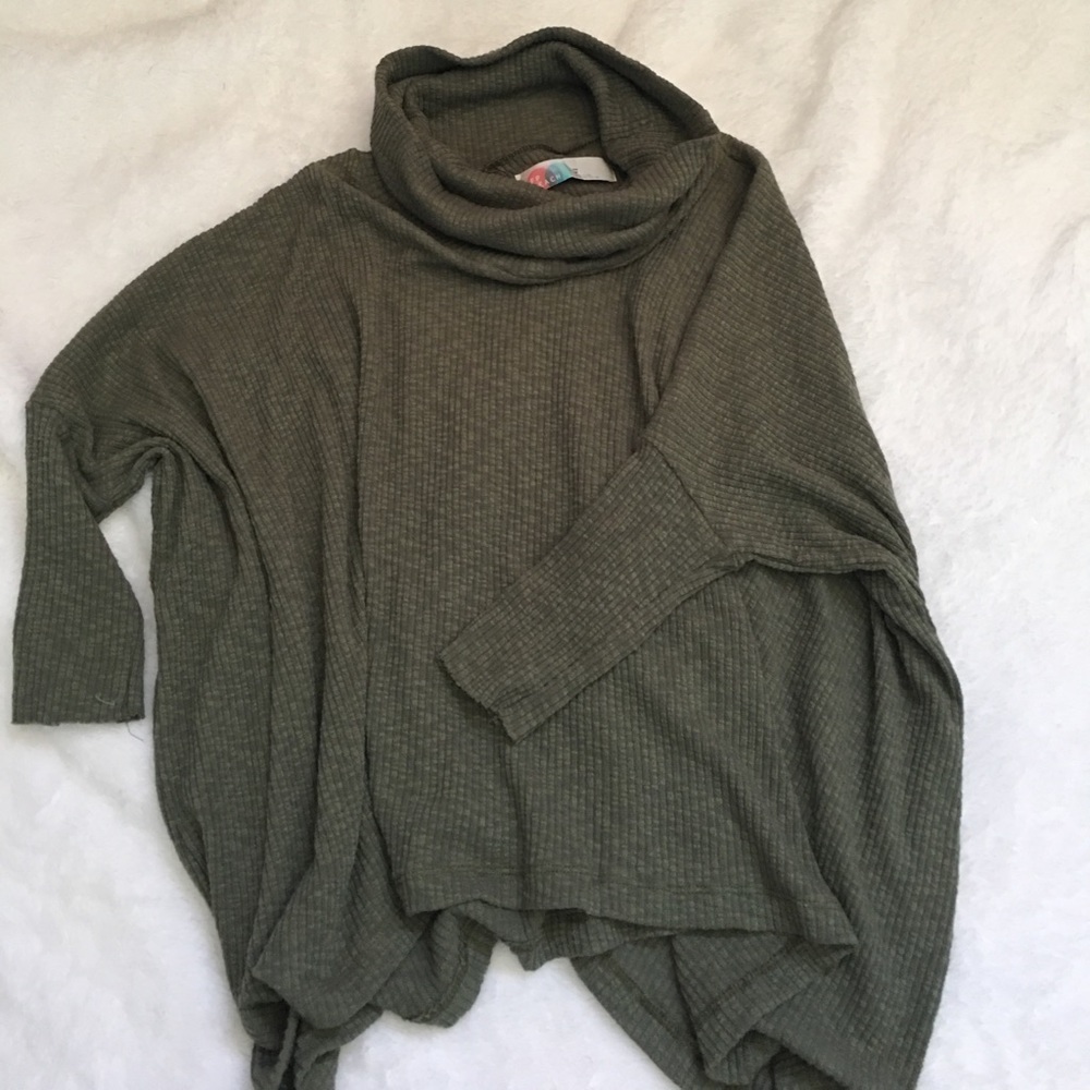 SOLD  Free People open-back turtleneck green top