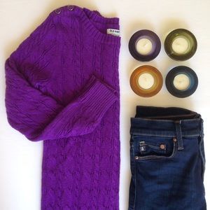 Purple Shoulder Button Sweater