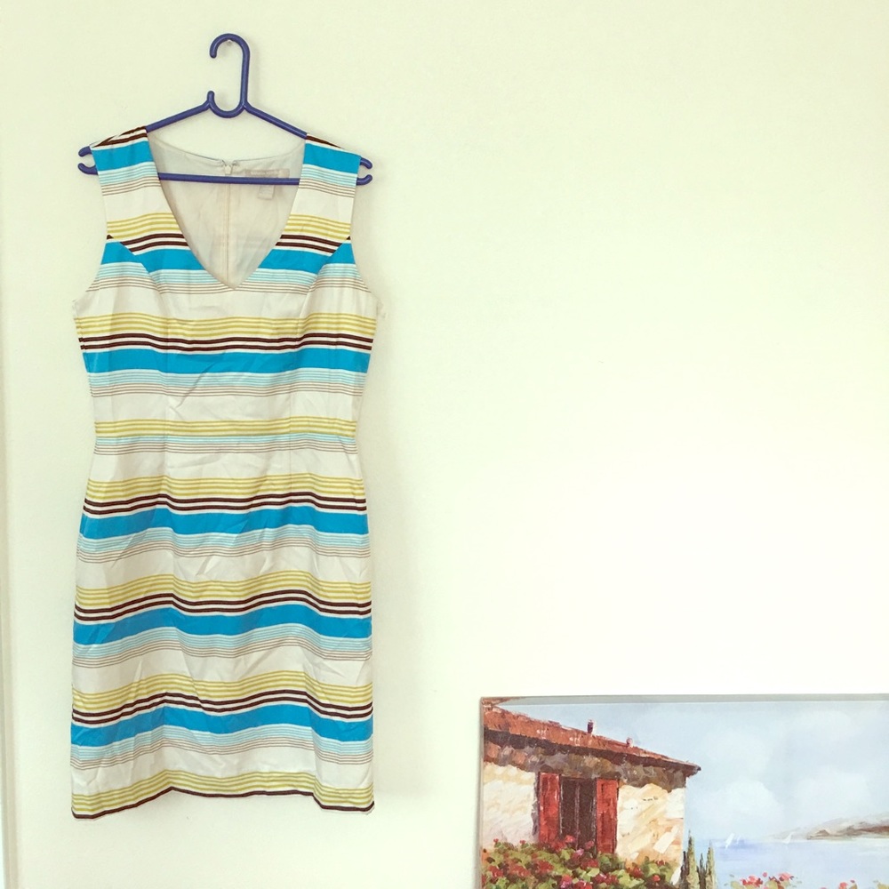 Banana republic stripe sleeveless dress.