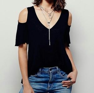 Free People Cold Shoulder Tee