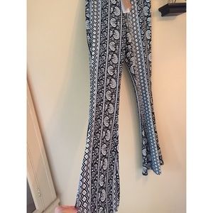 NWT Francesca's black and white bell bottoms-med.