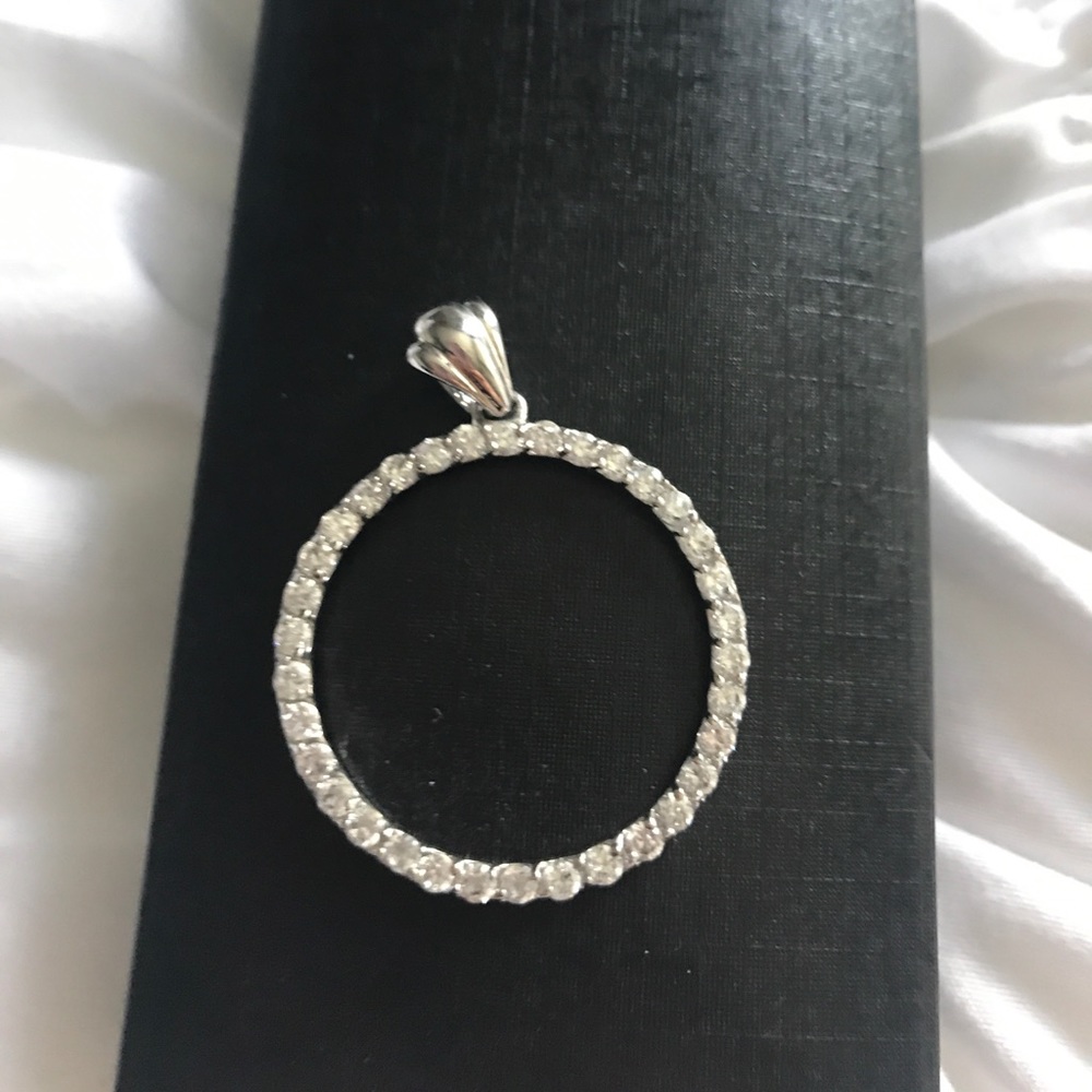 Rhinestone circle pendant