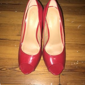 Bright red heels