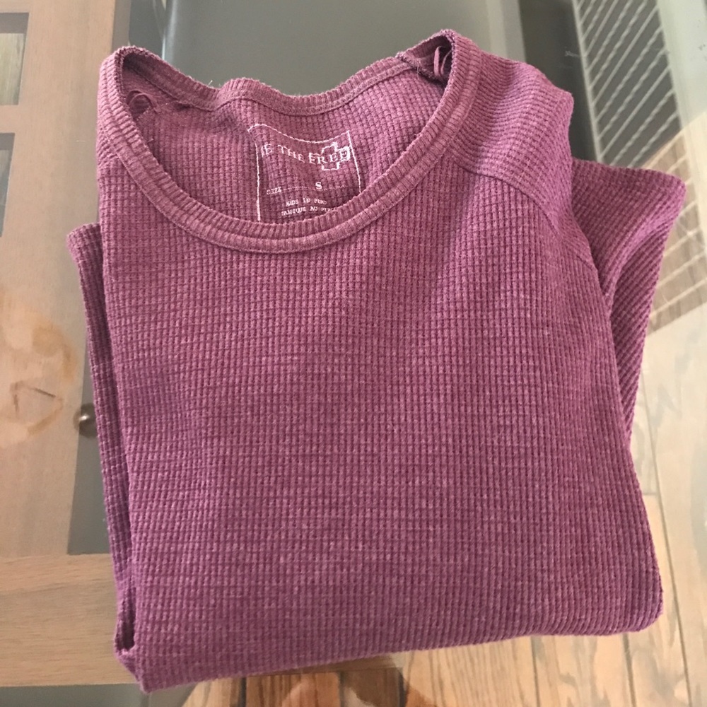 Free people top! Dark eggplant purple shirt