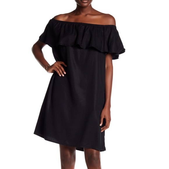 Beachlunchlounge BNWT Black off the shoulder Dress - Picture 1 of 1