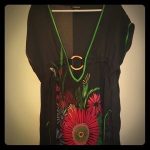 bebe black tunic, blouse