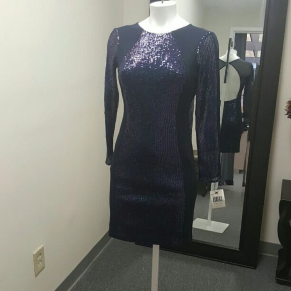 πHOST PICKπ Allen Schwartz Navy Sequin Dress - Picture 3 of 7