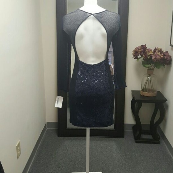 πHOST PICKπ Allen Schwartz Navy Sequin Dress - Picture 4 of 7