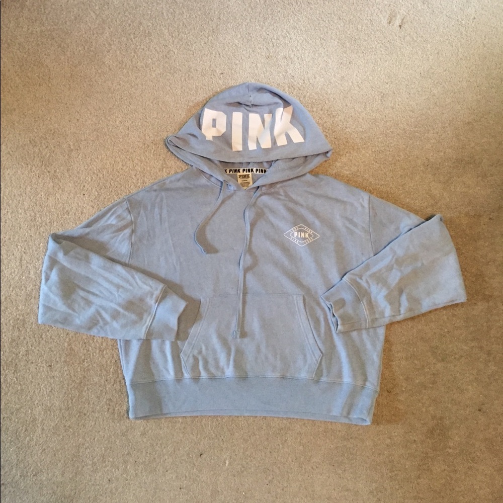 PINK cropped pullover hoodie