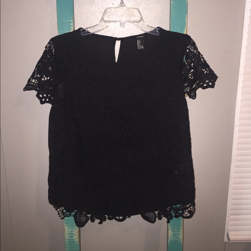 Forever 21 Black Lace Top