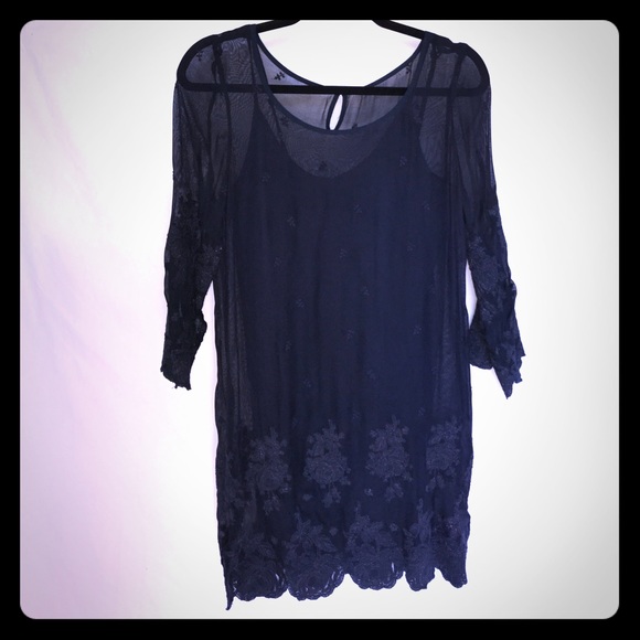 Lucky Brand Dresses & Skirts - Lucky Brand Navy 3/4 Sleeve Dress