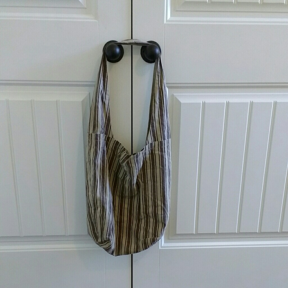 Brown and tan cotton bag
