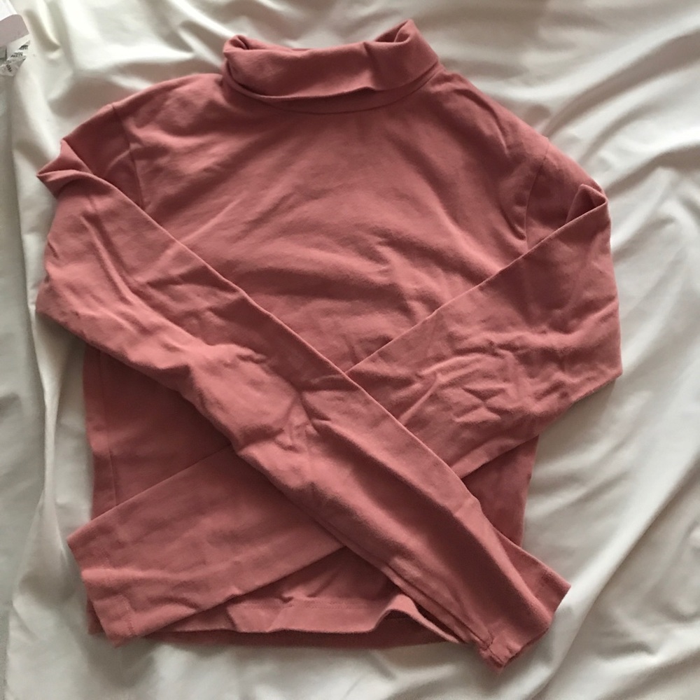 Turtle neck long sleeve crop top