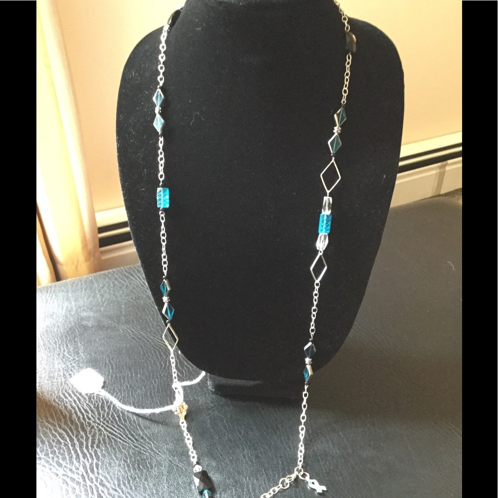 Beautiful long handmade long necklace. 38"