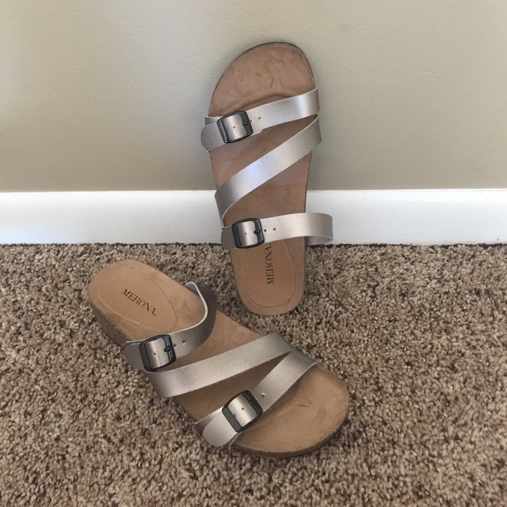 Merona wedge silver sandals