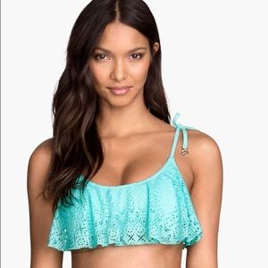 NWT H&M Turquoise Bikini w/ Ruffled Lace Detail
