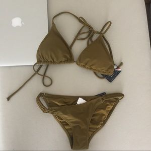 Brand new volcom olive green bikini