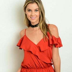 Rust ruffle top size Medium last one!