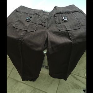 Anthropologie brown cropped pants