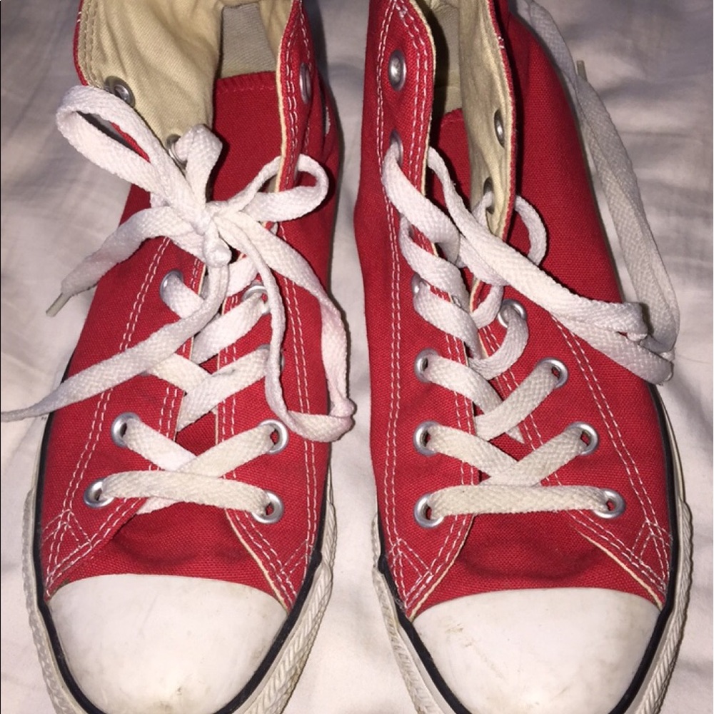 Red high top converse