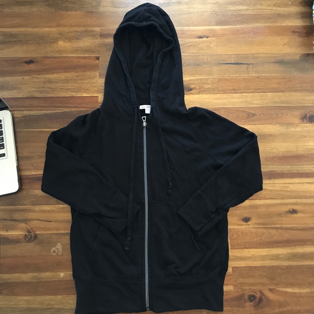 Standard James Perse Black zip up hoodie