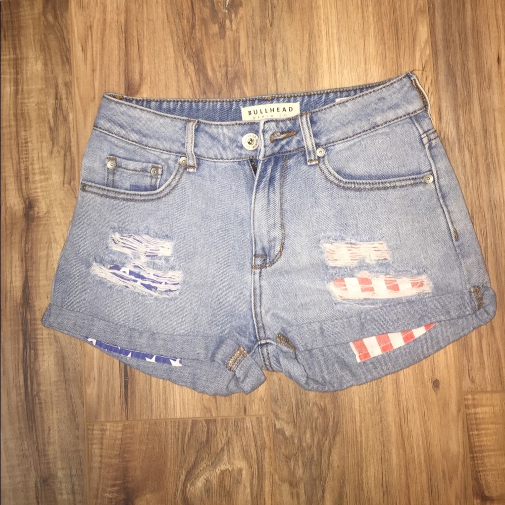 Pacsun American Flag High waisted jean shorts