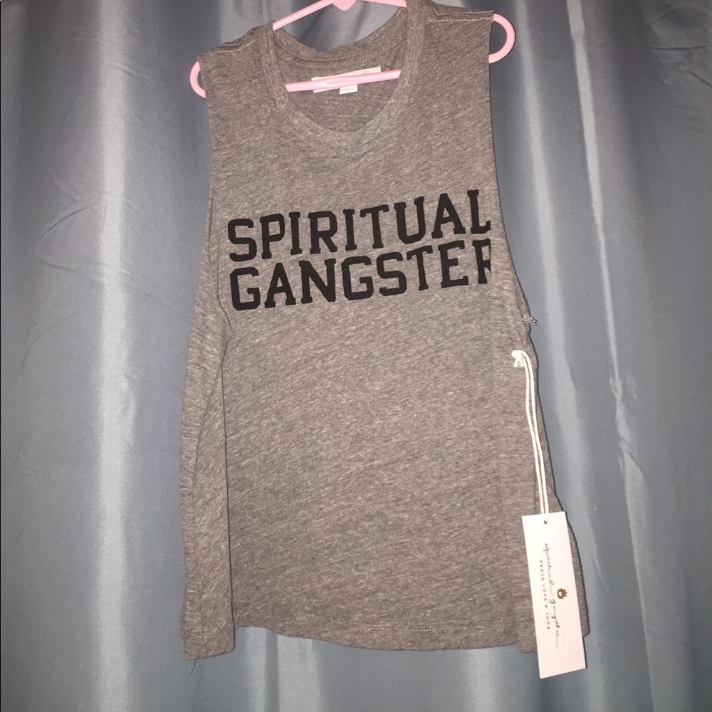 gray spiritual gangster tank top