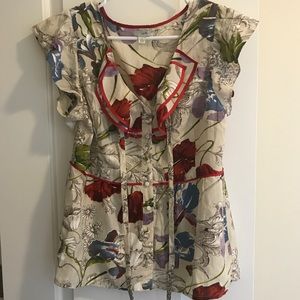 Anthropologie Odille Floral Top