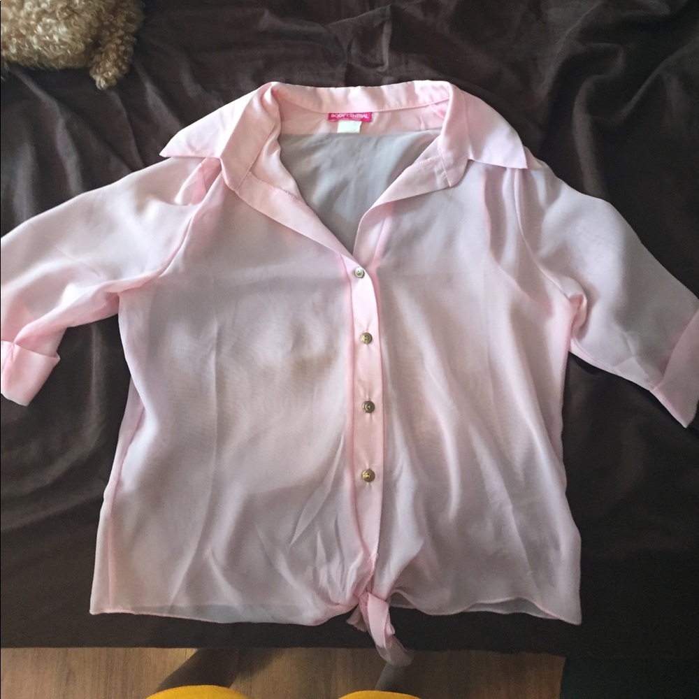 Light pink see through blouse