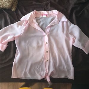 Light pink see through blouse