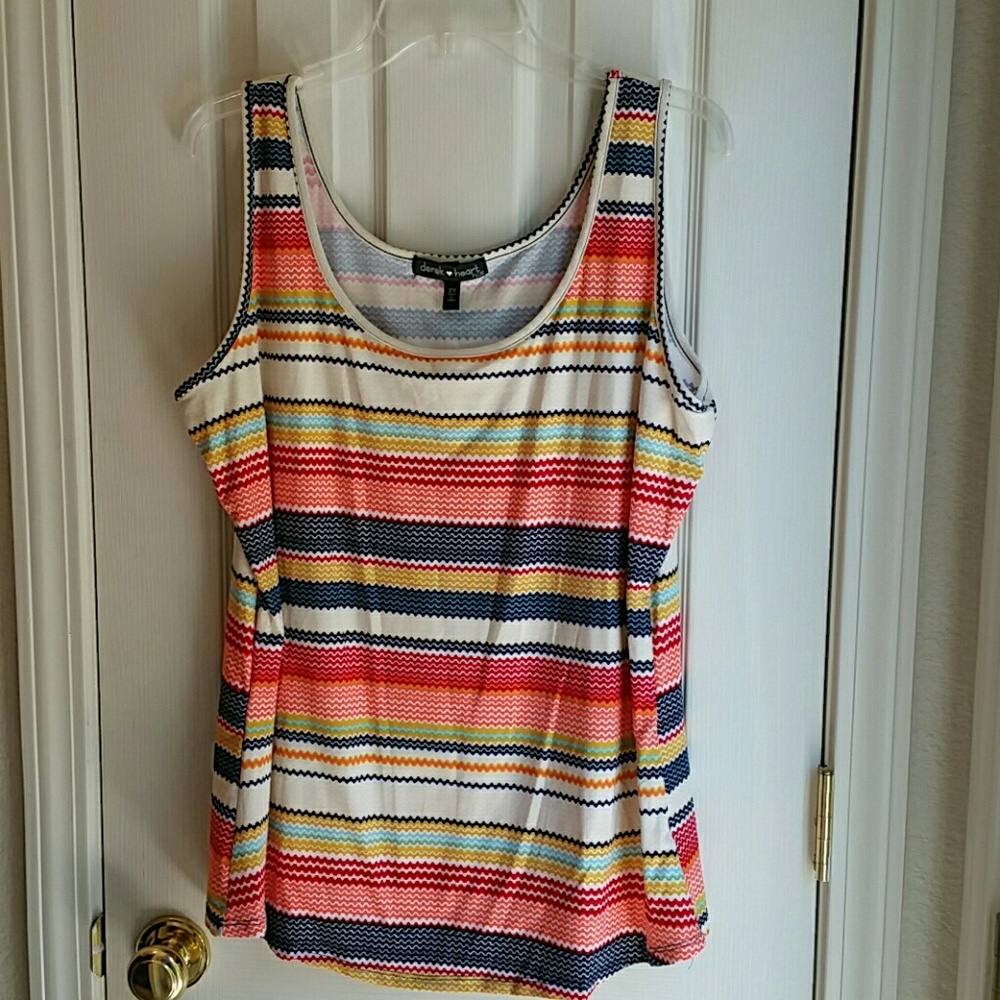 NWT DEREK HEART PLUS STRIPED TANK TOP SZ 2X
