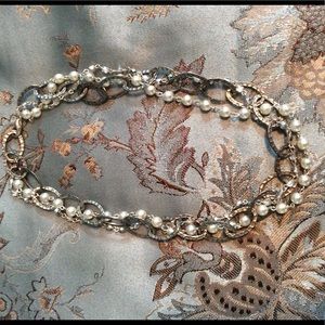 Silpada silver, Pearl and crystal choker