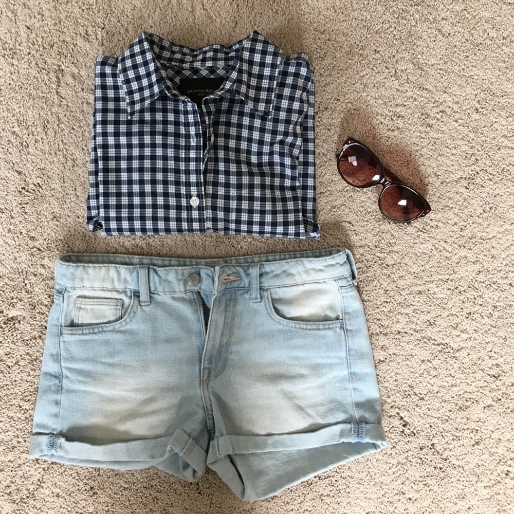 Banana republic causal plaid button down shirt