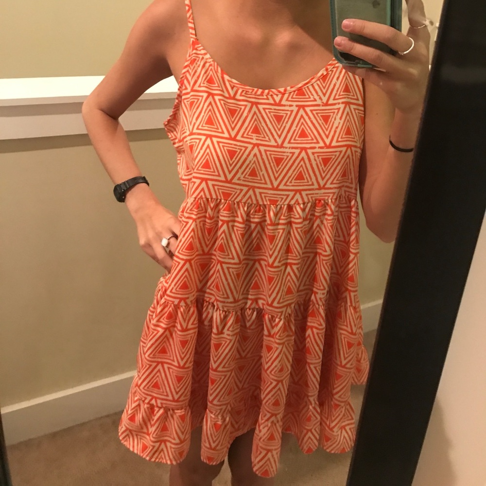 Open back geometric sundress