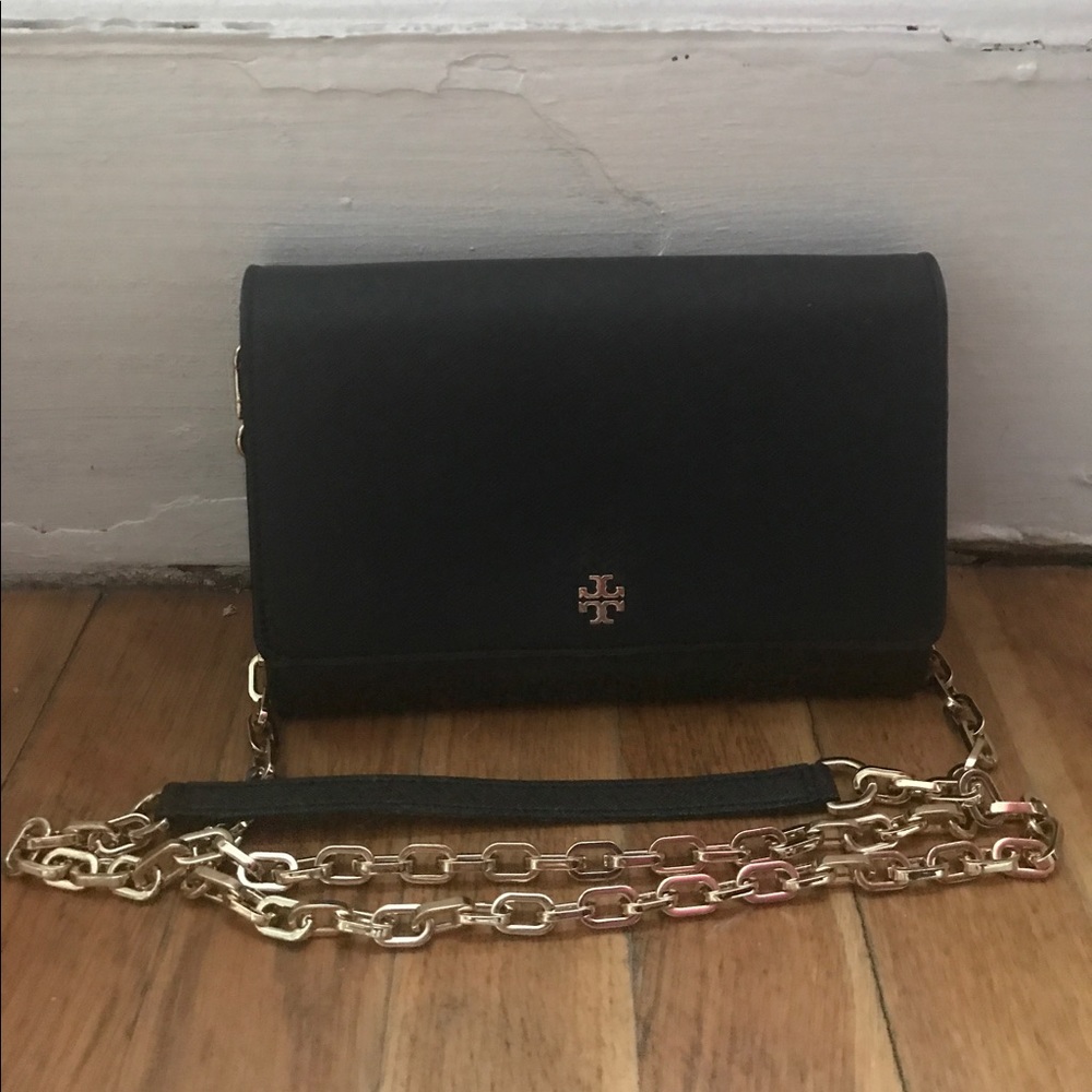 Tory Burch Robinson Chain Wallet (black)