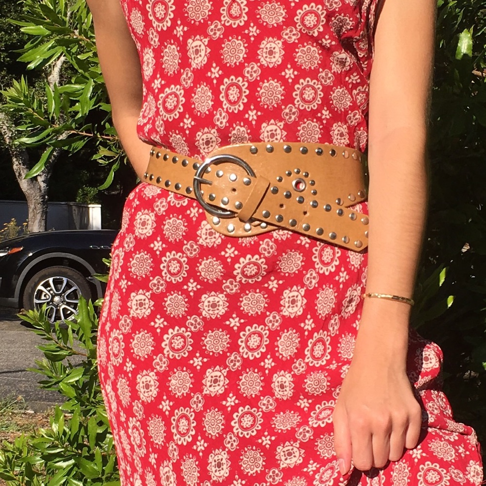 Thick Studded Asymmetrical Waist Belt