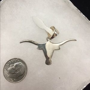 UT longhorns pendant in .925 sterling silver