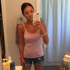 J Crew lavender floral/ruffle cami