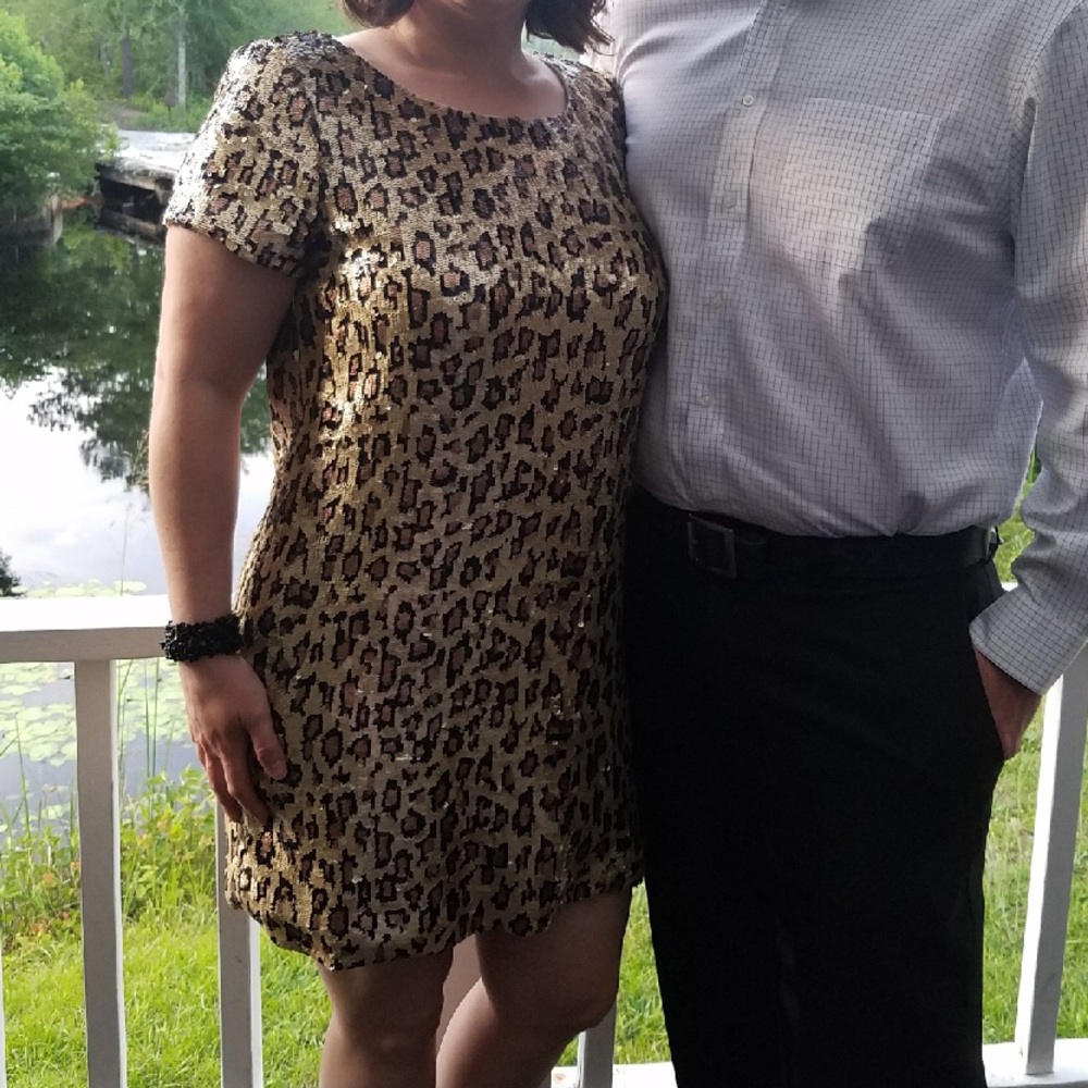 Leopard sequin dress