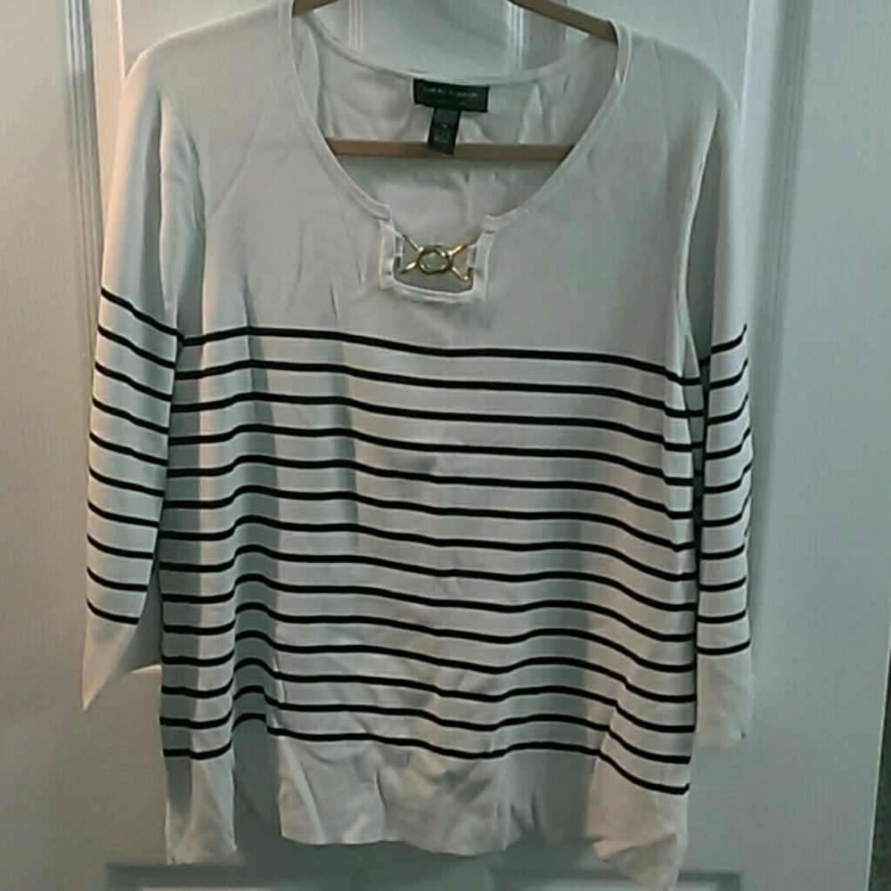 Pullover Blouse with Decorative Buckle