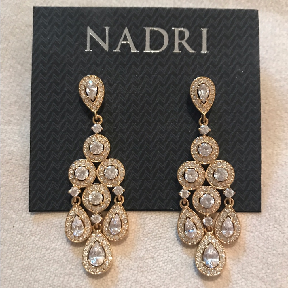 Nadri rose gold chandelier earrings